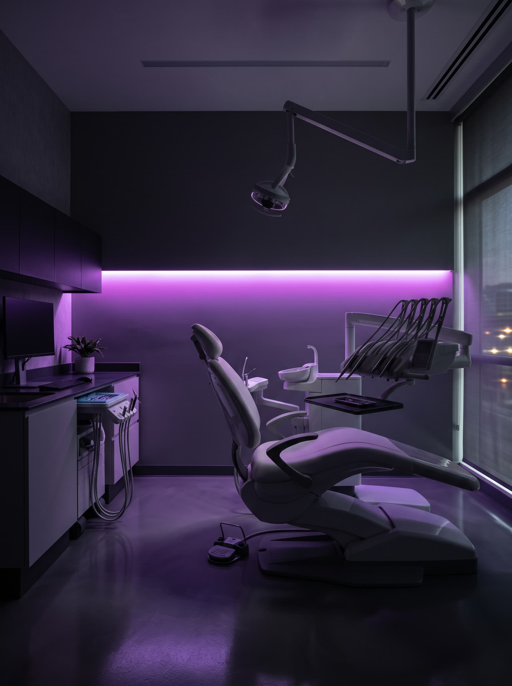 Consulta dental moderna y minimalista